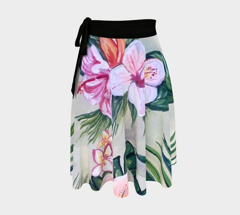 Hibiscus Print Wrap Skirt
