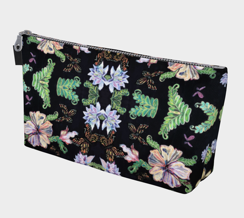 Butterfly and Fern Pattern Make-Up Bag